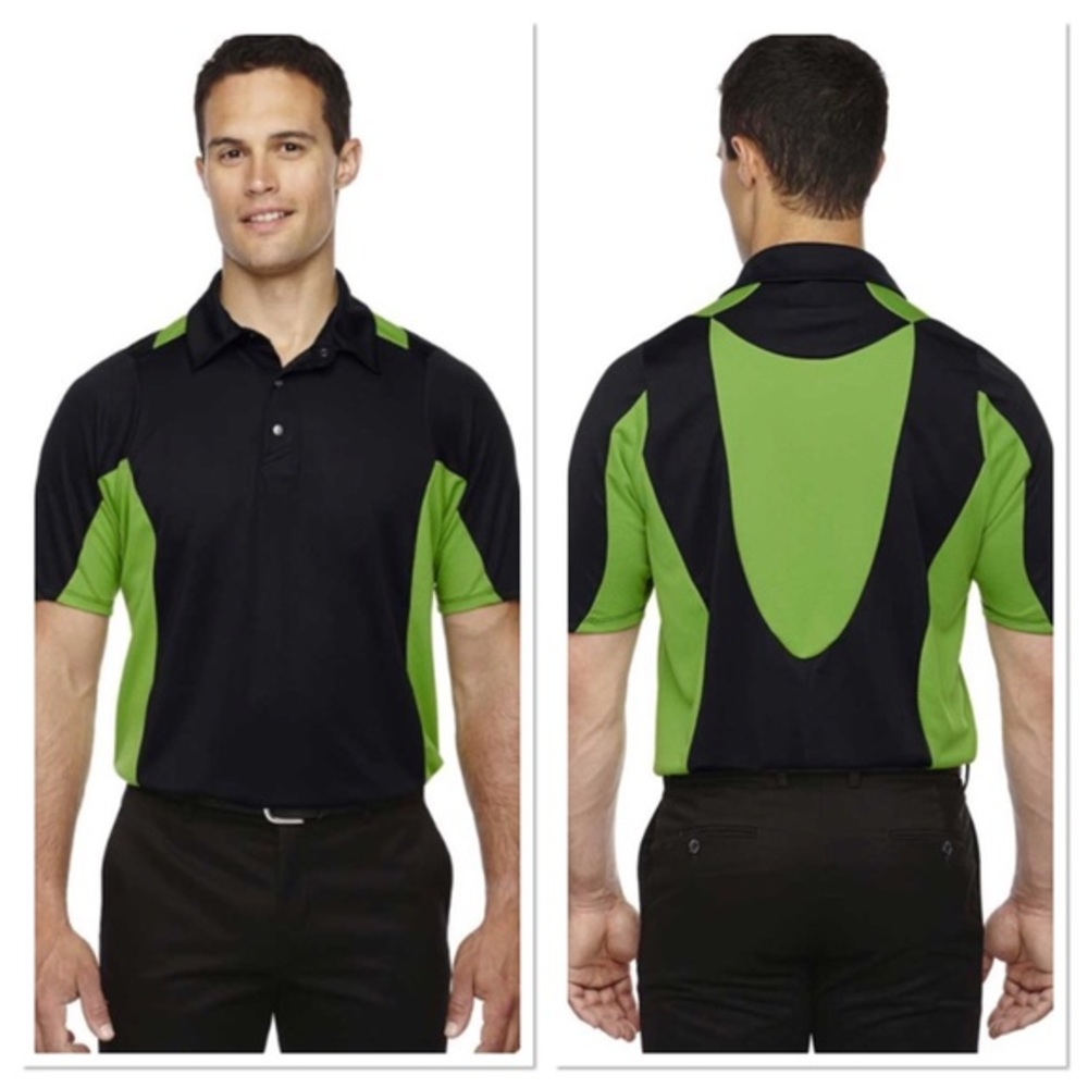 NORTH END I Performance Polo Quick Dry Black Acid Green New with tags Medium
